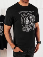 Pánske tričko s potlačou čierne FashionStreet RX5394 Pánske tričko s potlačou čierne FashionStreet RX5394