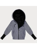 Tmavomodrá pruhovaná krátka bunda S'West s rebrovaným lemom (B8540-26) Tmavomodrá pruhovaná krátka bunda S'West s rebrovaným lemom (B8540-26)