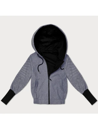 Tmavomodrá pruhovaná krátka bunda S'West s rebrovaným lemom (B8540-26) Tmavomodrá pruhovaná krátka bunda S'West s rebrovaným lemom (B8540-26)