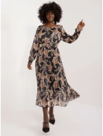 DHJ SK 13928 Šaty.42 čierna a béžová