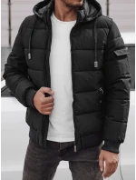Pánska prešívaná zimná bunda s kapucňou čierna FashionStreet TX4841