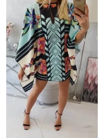 Netopierie šaty s viazaním v páse v mätovej farbe