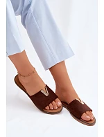 Dámské ploché s ozdobným detailem V Čokoládové Nelmira