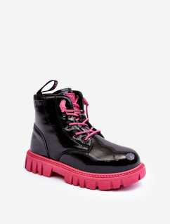 Big Star Čierno-ružové zateplené patentované detské topánky