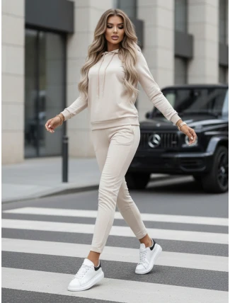 Dámska mikinová súprava MIGEL light beige FashionStreet AY1087