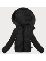 Krátka čierna dámska mikina s kapucňou J Style (16M9236-392)