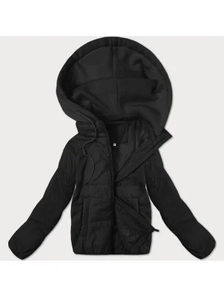 Krátka čierna dámska mikina s kapucňou J Style (16M9236-392)