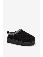 Śniegowce Dziecięce Młodzieżowe Z Futerkiem Typu Baranek Czarne Selathiel