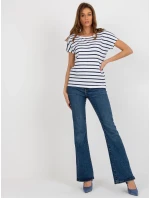 Dámska blúzka RV TS 8568.76 biela a tmavo modrá - FPrice