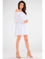 Denné šaty A435 Biela - Awama Denné šaty A435 Biela - Awama