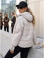 Dámska prešívaná bunda s kapucňou, svetlo béžová, FashionStreet TY5761