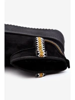 Śniegowce Na Platformie Ze Wzorem Czarne Udra