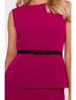 S427 Peplum šaty - slivka