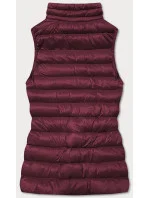 Krátka dámska prešívaná vesta v bordovej farbe (23077-1)
