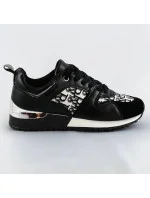 Čierne dámske tenisky adidasky so zvýšenou podrážkou (666-20)