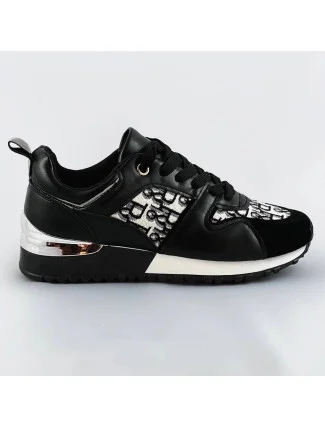Čierne dámske tenisky adidasky so zvýšenou podrážkou (666-20)
