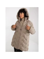 Béžová páperová zimná bunda s kapucňou (NM-KR-P22-6632-62.00P)