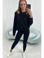 3-dielna sada mikina + top + legíny čierna 3-dielna sada mikina + top + legíny čierna