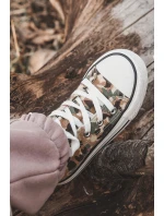 Dziecięce Wysokie Trampki Na Suwak Beżowo-Zielone Filemon