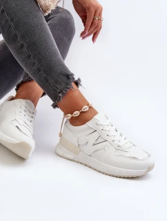 Sneakersy Damskie Z Eko Skóry Białe Kaimans