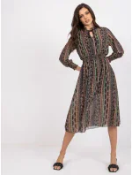 Šaty DHJ SK 15177 1.04P čierna a béžová