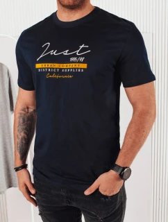 Pánske tmavomodré tričko s potlačou FashionStreet RX5425