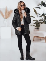 Dámska zimná bunda LUMORE prešívaná s kapucňou čierna FashionStreet TY5016