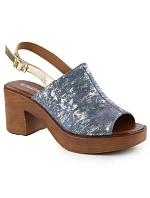 Dámske sandále na podpätku denim gold M.Daszynski MR23126-7 Dámske sandále na podpätku denim gold M.Daszynski MR23126-7
