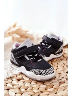 Dziecięce Sportowe Buty Czarno-Czerwone Linen