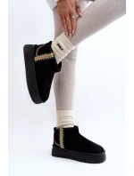 Śniegowce Na Platformie Ze Wzorem Czarne Udra