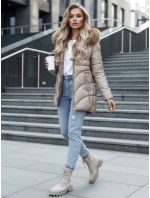 Dámska zimná bunda WINTERCHIC s kapucňou v ťavej farbe FashionStreet TY4438z