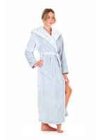 Dámsky župan Flora s kapucňou 3956 jednofarebný ľadovo modrý - Vestis