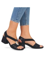 Pohodlné čierne sandále Rieker W RKR679 Pohodlné čierne sandále Rieker W RKR679