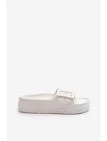 Damskie Piankowe Klapki Na Platformie Z Klamrą Big Star NN274A661 Białe