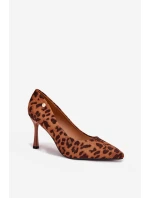 Szpilki Damskie W Panterkę Vinceza 62264 Brązowe
