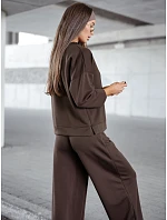 Dámska tepláková súprava v čokoládovo hnedej farbe FashionStreet AY1208