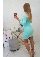 Šaty s ozdobnými gombíkmi mint Šaty s ozdobnými gombíkmi mint