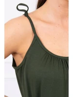 Šaty s tenkým pásikom khaki