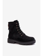 Damskie Botki Workery Na Suwak Czarne Ninsuni