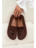 Kožené semišové barefoot mokasíny Zazoo 322 chocolate Kožené semišové barefoot mokasíny Zazoo 322 chocolate