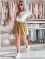 Dámska mini sukňa PUFFELLA hnedá FashionStreet CY0499