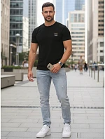 Pánske bavlnené tričko s potlačou buldoga čierne FashionStreet NX0125R Pánske bavlnené tričko s potlačou buldoga čierne FashionStreet NX0125R