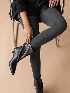 Dámske hrubé krycie pančucháče z bavlny, antracitové, FashionStreet UY3216
