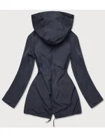 Tmavo modro-hnedá obojstranná dámska bunda parka (XW581X)