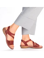 Pohodlné kožené sandále Rieker W RKR685 red