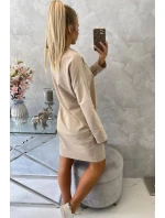 Šaty s kravatou vo svetlo béžovej farbe