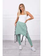 Nohavice/oblek s nápisom selfie tmavo mätový