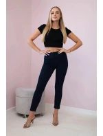 Bavlnené nohavice Zentex s mašľou tmavomodré - Kesi