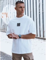 Pánske biele tričko s potlačou FashionStreet RX5524