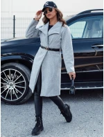 Dámsky jesenný dlhý kabát CELESTIA svetlo šedý FashionStreet NY0684
